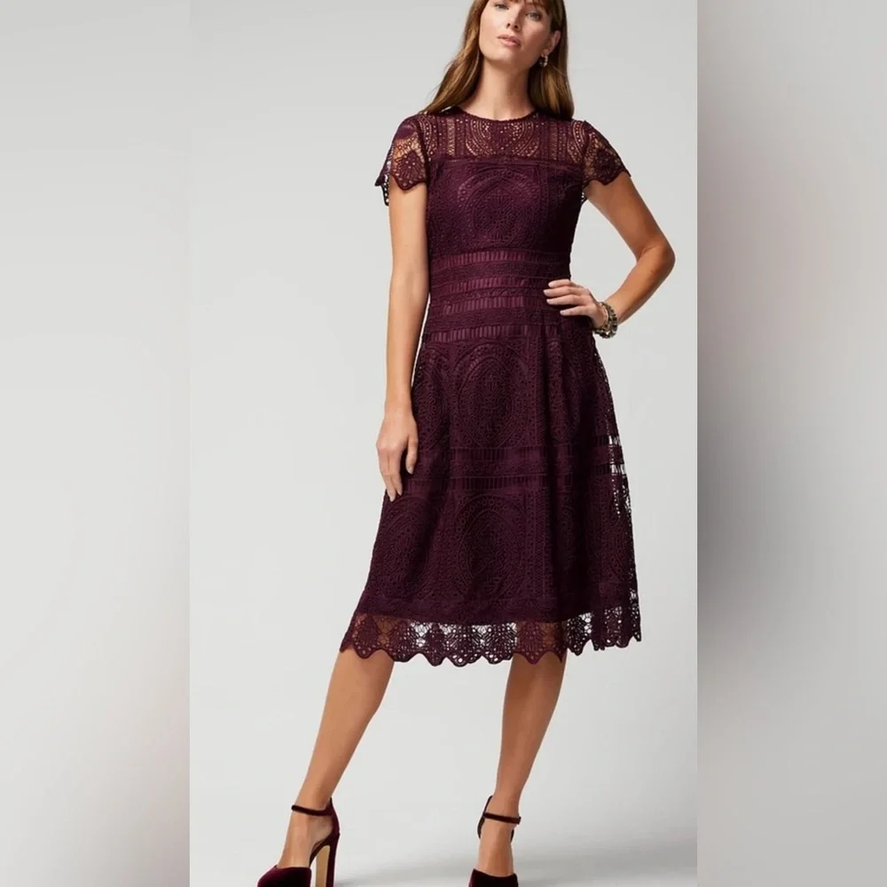 chinese dress ladies Burgundy Lace Mermaid Long Prom Dress Burgundy Bridesmaid Dress US 8 / Custom Color main image 0